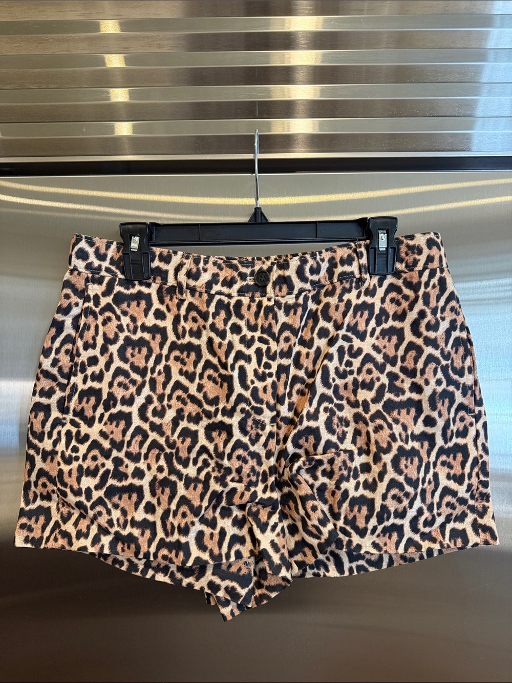 J Crew NWOT LINEN Leopard Print Women's Shorts - Brown Animal Print Size MED